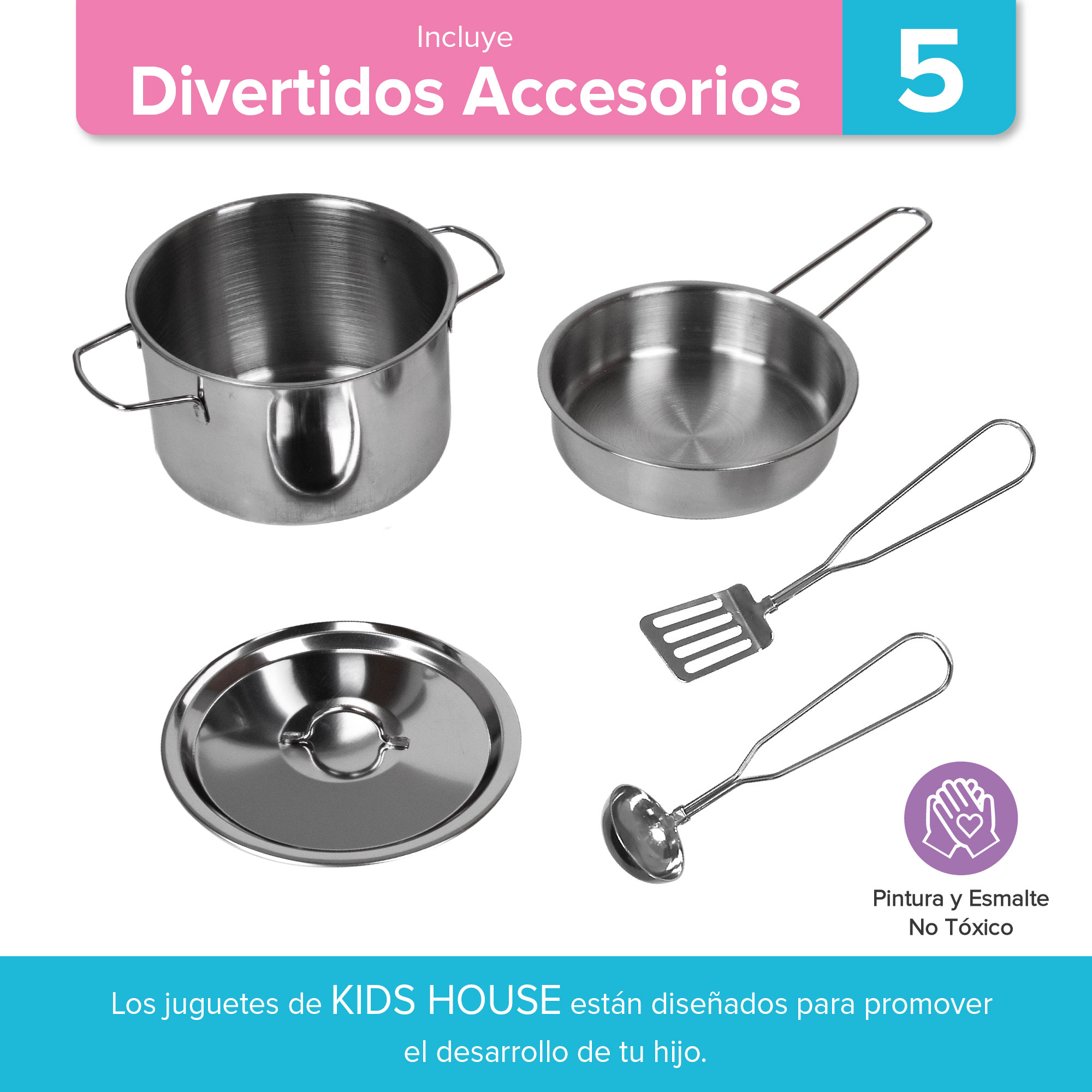 Foto 8 pulgar | Cocina de Juguete Classic Chef Kids House color Blanco con Set de Ollas