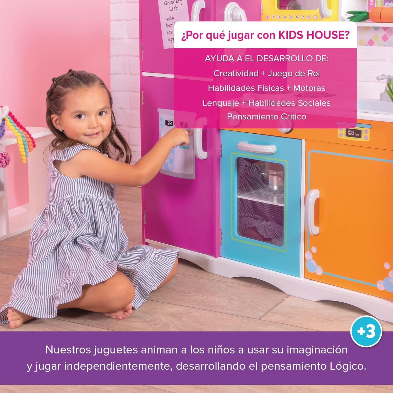 Foto 7 | Cocinita de Madera Kids House -ult Big & Bright color Rosa