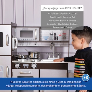 Foto 5 | Cocina de Madera Cocinita de Juguete Kids House color Café Ultimate Expresso