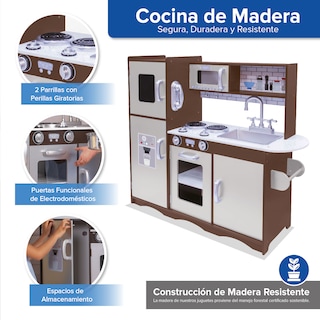 Foto 6 | Cocina de Madera Cocinita de Juguete Kids House color Café Ultimate Expresso