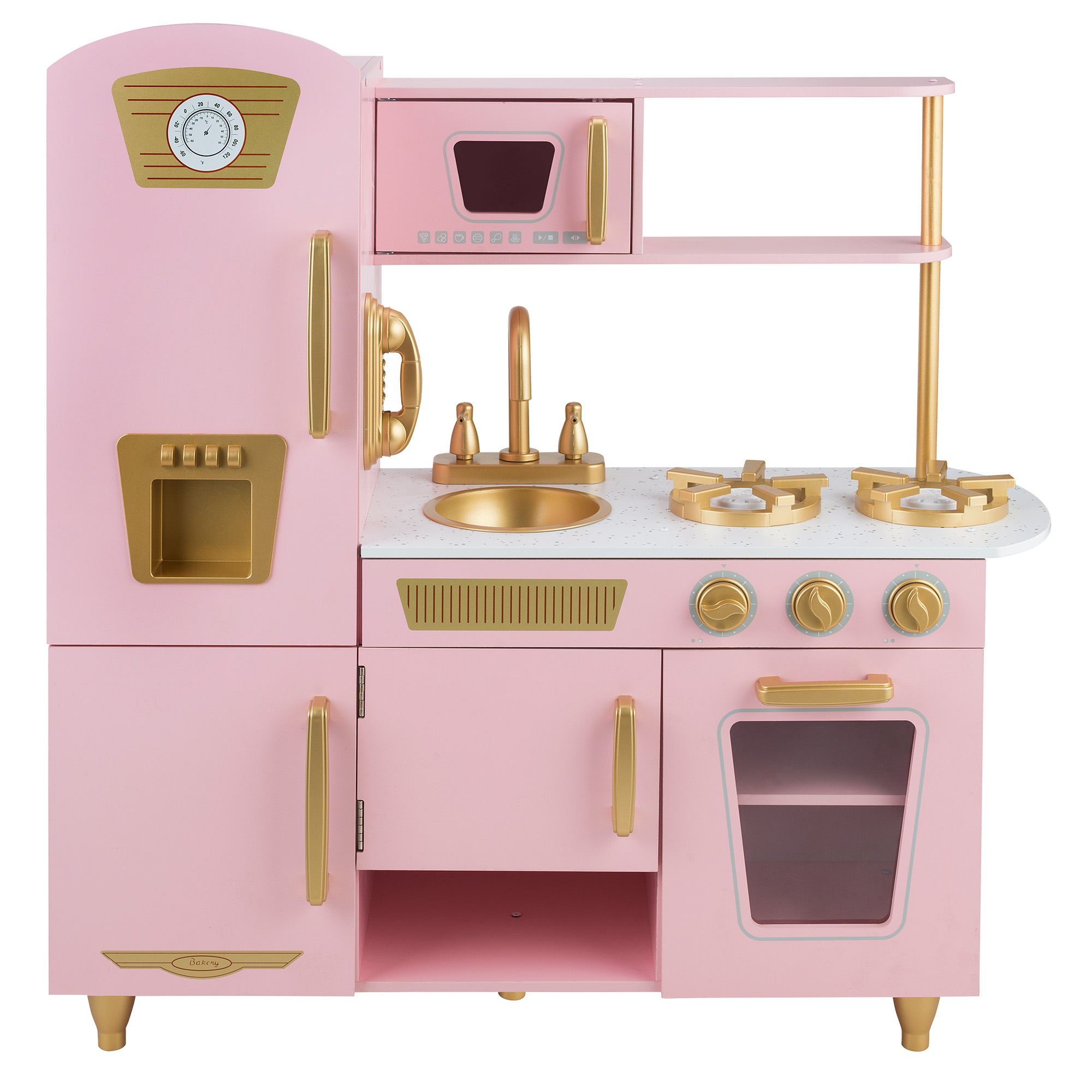 Foto 2 pulgar | Cocina de Juguete de Madera Kids House color Rosa Pink And Gold