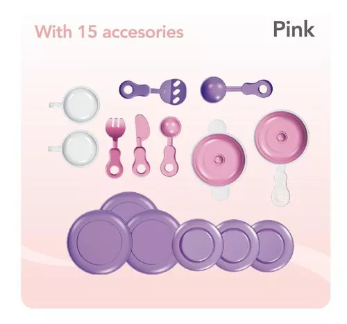 Foto 4 pulgar | Cocina de Juguete Mytoy Mini Chef Rosa con 15 Accesorios