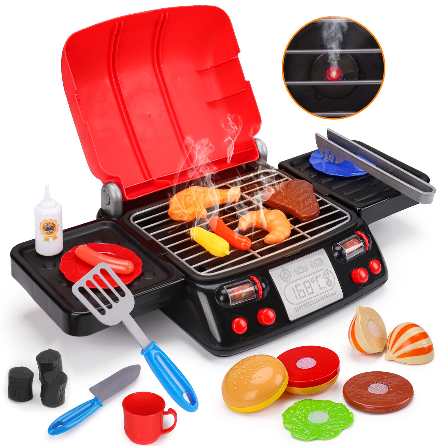 Play Food Grill Augtoy Kids Con Luz Sonora Ahumada Durante Más De 3 Años - Venta Internacional.