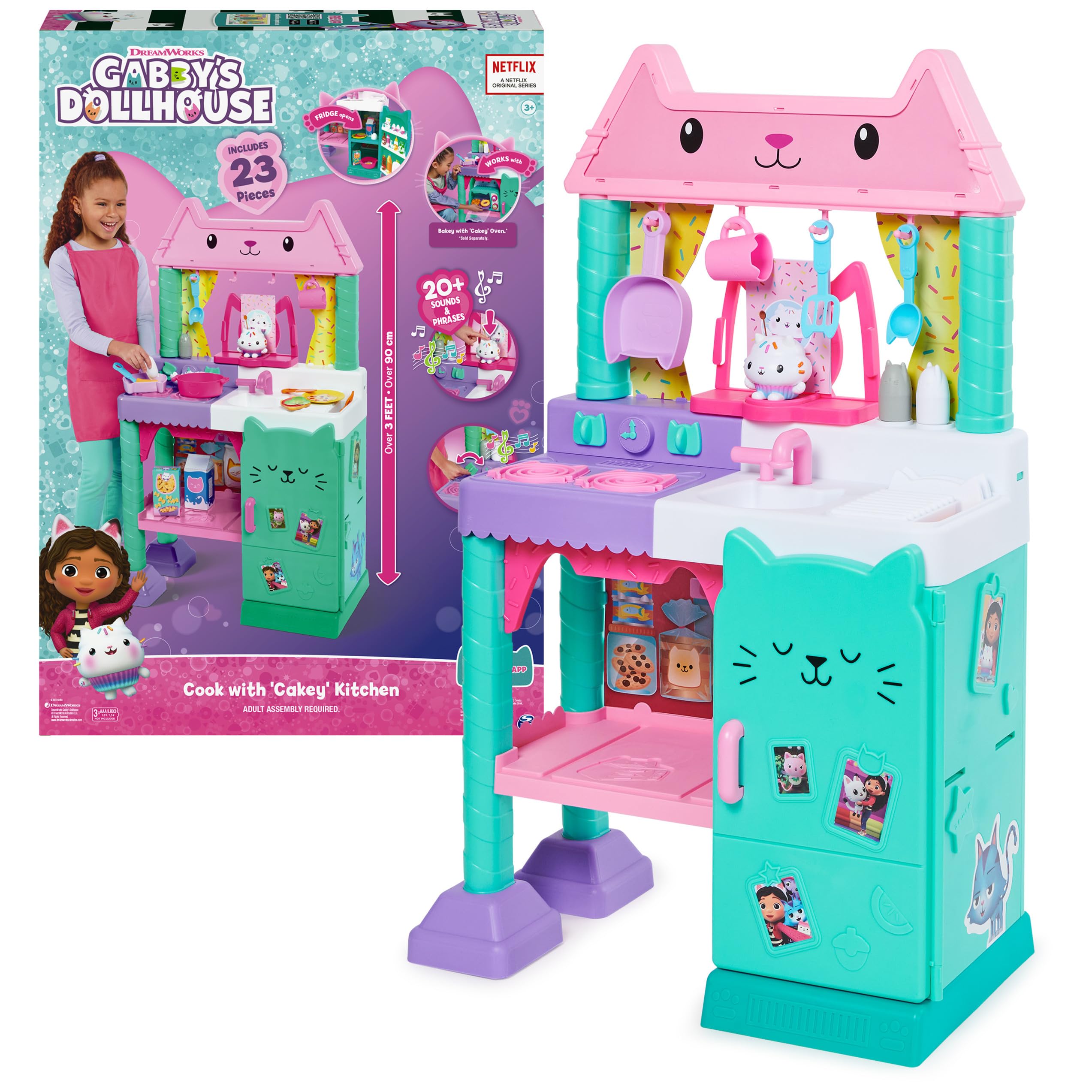 Set De Cocina Gabby's Dollhouse Cakey Con Accesorios Para Niños A Partir De 3 Años - Venta Internacional.