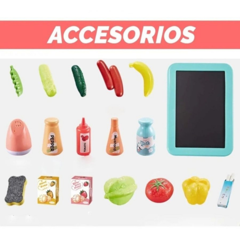 Foto 3 pulgar | Juego De Cocina De Juguete De 42 Piezas Con Luz, Sonido, Vapor, Agua Y Vapor Para Niñas - Venta Internacional.