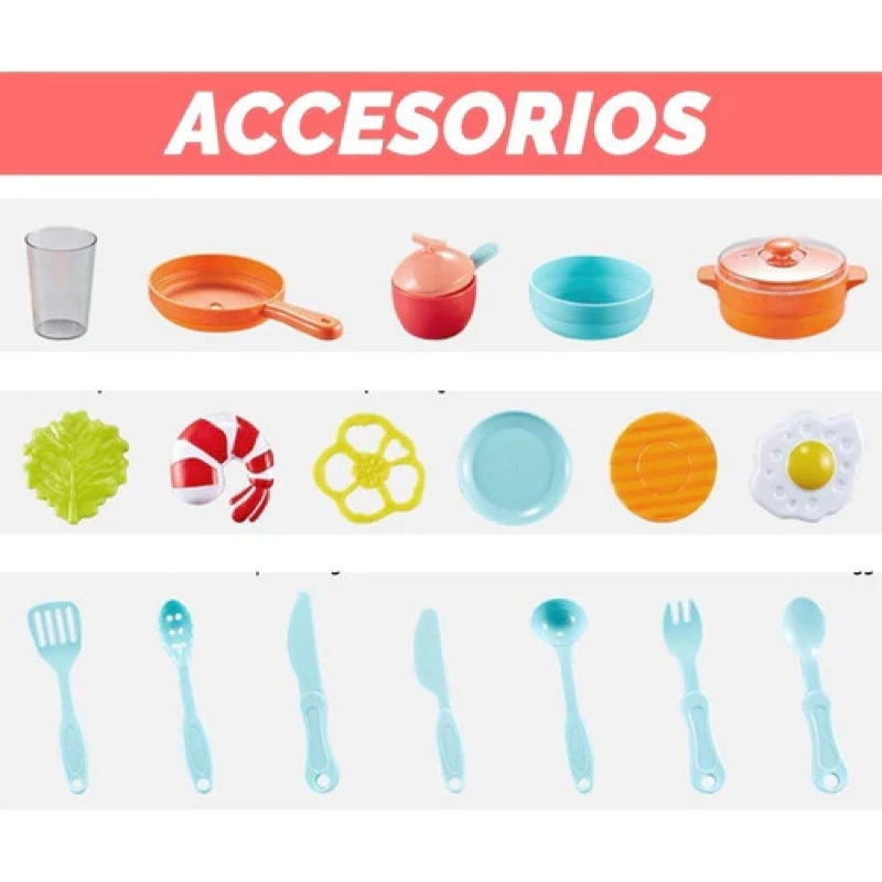 Foto 4 pulgar | Set De Juguetes De Cocina Con 42 Accesorios Rosa Claro Para Niños Mayores De 3 Años - Venta Internacional.