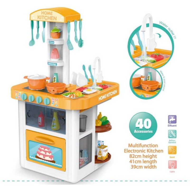 Foto 5 pulgar | Juego De Juguetes De Cocina De 40 Piezas Para Niños Con Flujo De Agua Y Sonido - Venta Internacional.