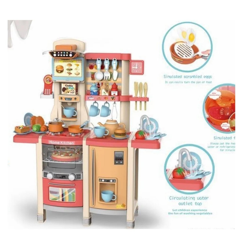 Juguete De Cocina Para Niña, 100 Cm, Con 65 Accesorios, Sistema De Sonido Y Agua - Venta Internacional.