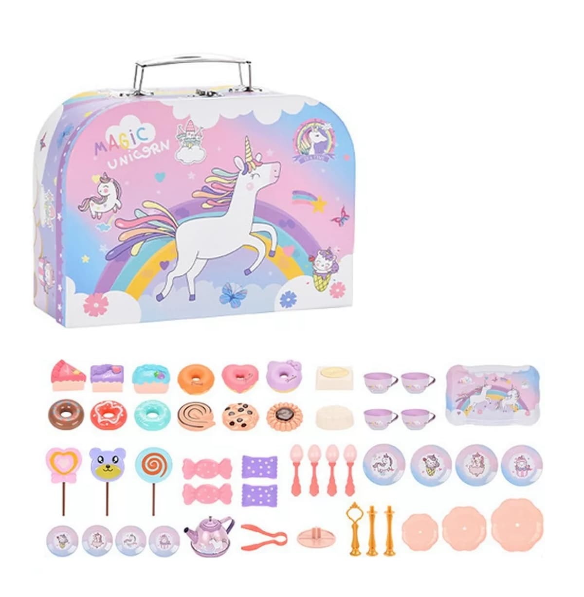 Juguete de Cocina - Juego de Té con Pastel de Juguete Fantasy Unicorn $799