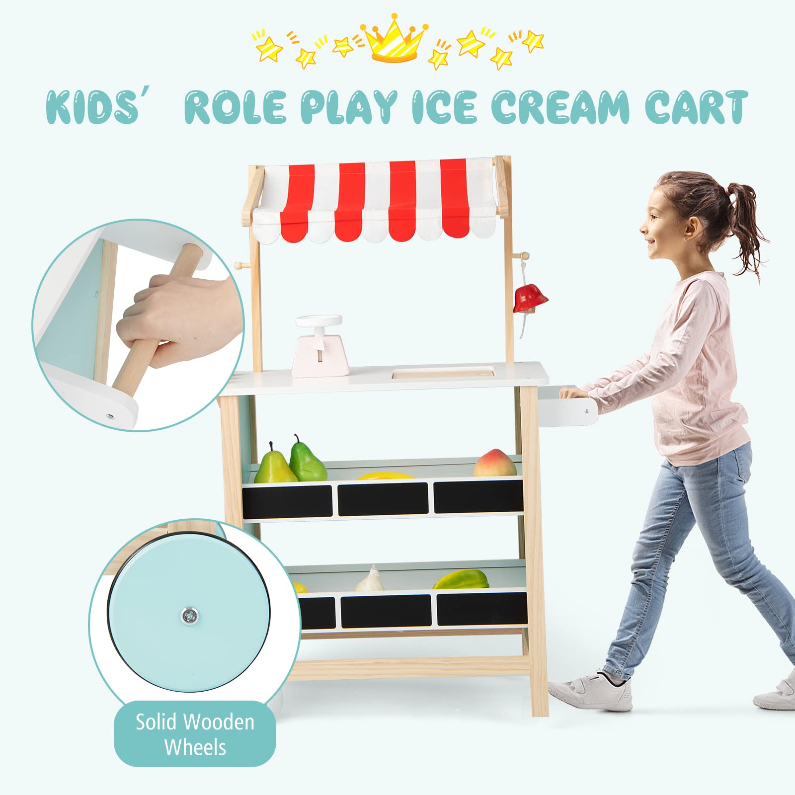 Foto 3 pulgar | Carrito de Helados Costzon Kids Pretend Play Grocery Store - Venta Internacional