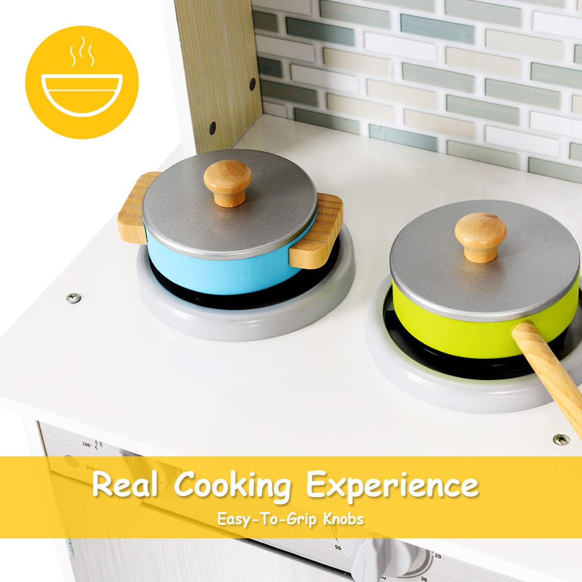 Foto 7 pulgar | Kitchen Playset Costzon Kids Wooden Pretend Chef Con Sonido - Venta Internacional.