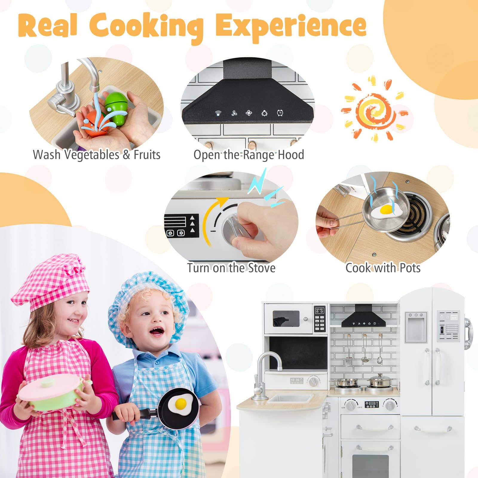 Foto 4 pulgar | Juego de Cocina Costzon Kids Corner 11 en 1 con Juguetes Realistas - Venta Internacional