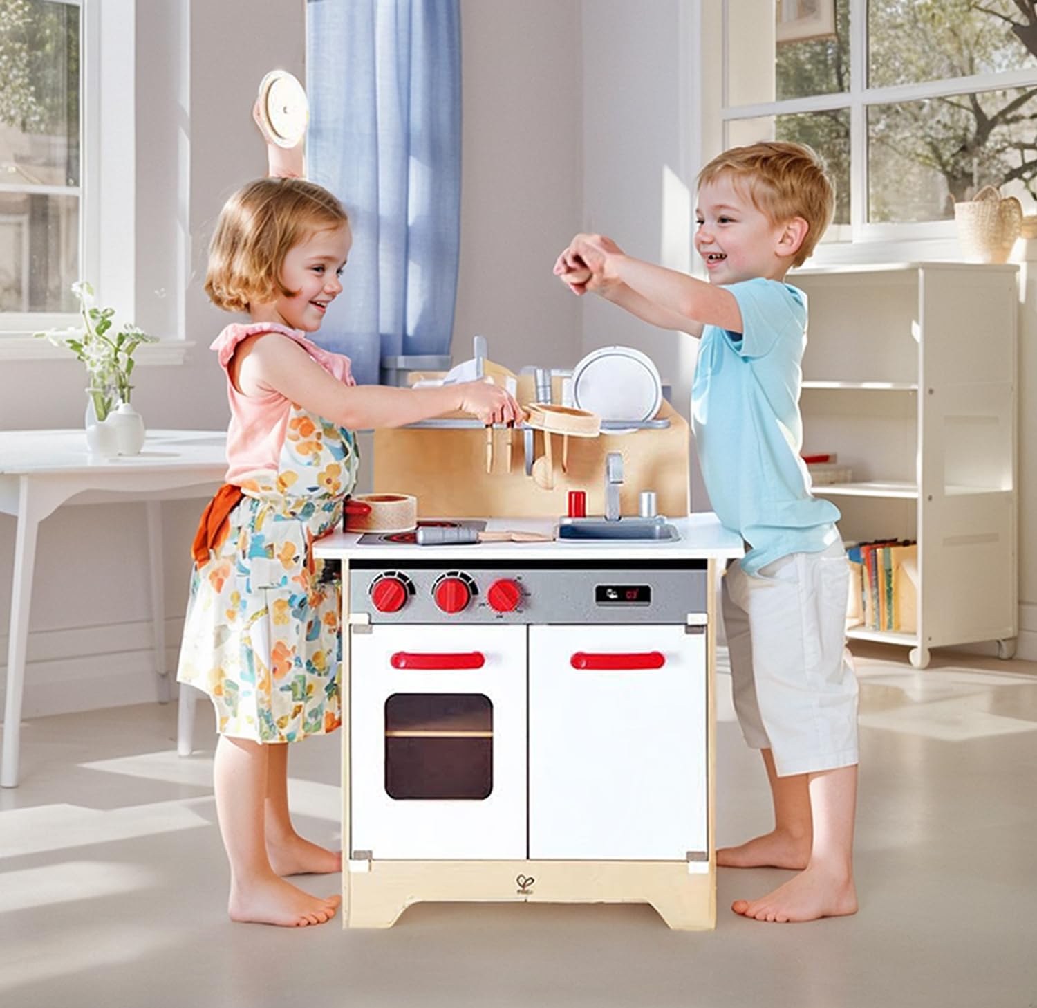 Foto 6 pulgar | Juguete de Cocina Hape Gourmet Totalmente Equipado de Madera Blanco - Venta Internacional