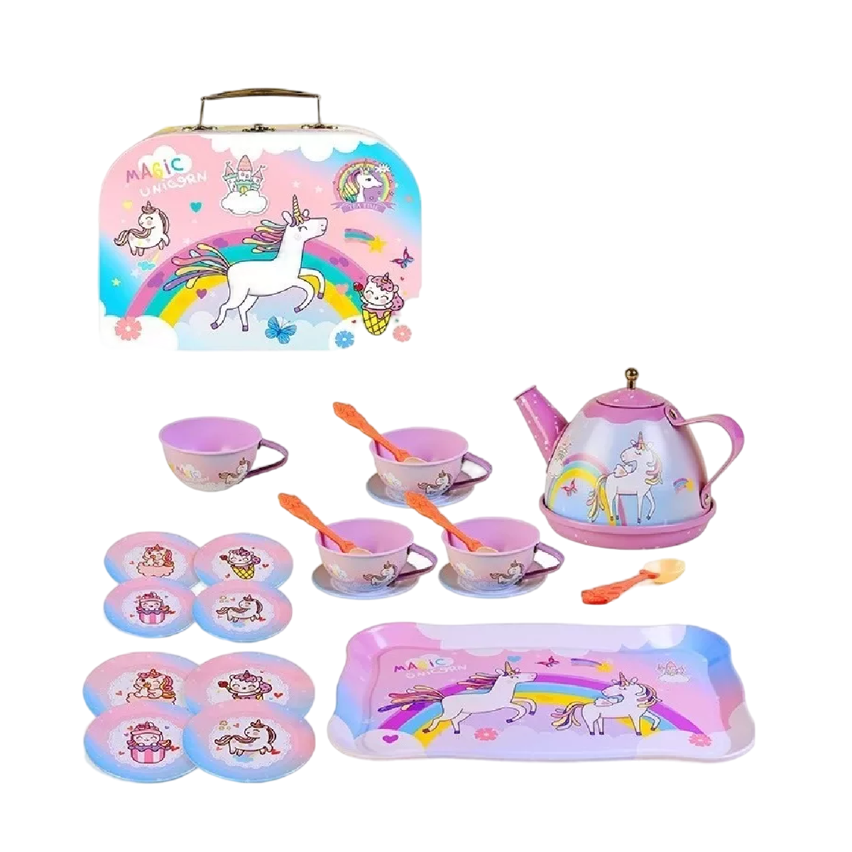 Juguete De Cocina Juego De Té Para Niños Fiesta Del Té Niñas Unicornio Morado