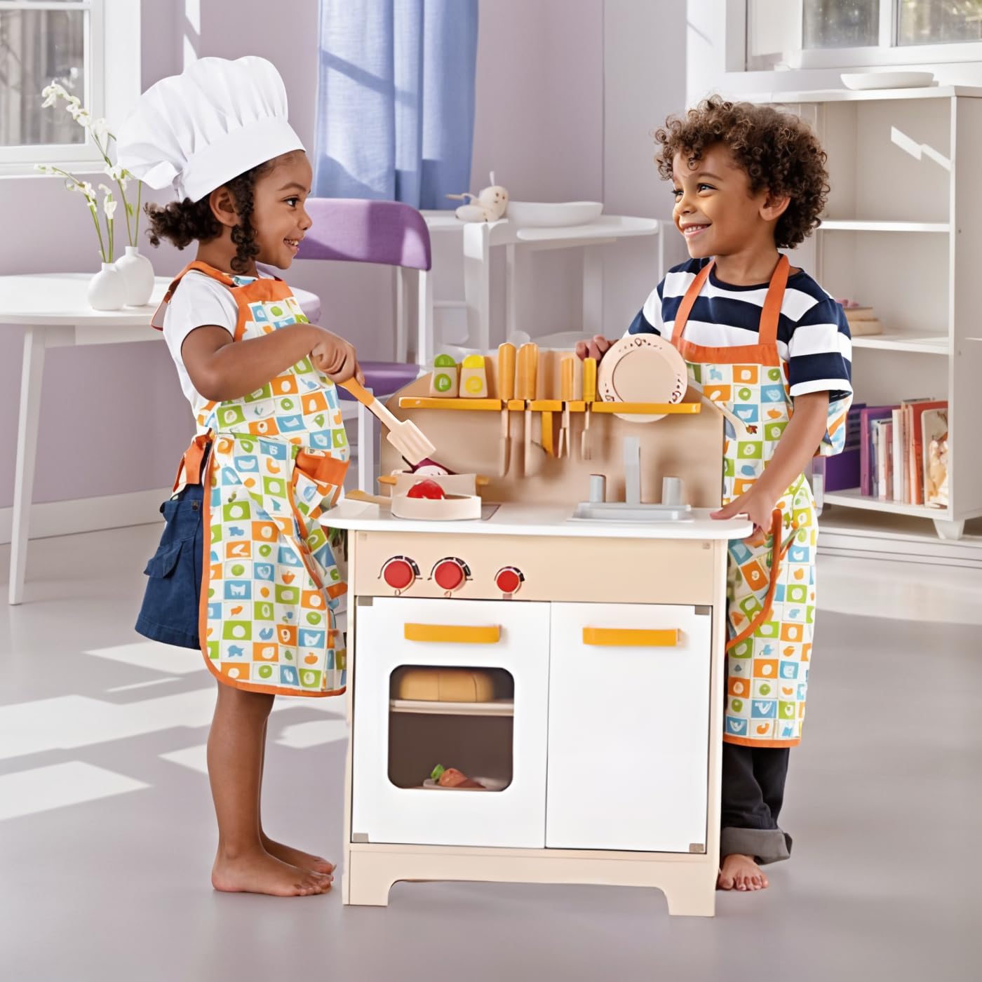 Foto 6 pulgar | Play Kitchen Hape Gourmet Kitchen De Madera Naranja Para Niños - Venta Internacional.