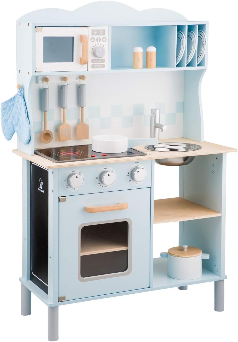 Toy Kitchen, Nuevos Juguetes Clásicos De Madera Azul Con Cocina Eléctrica - Venta Internacional.