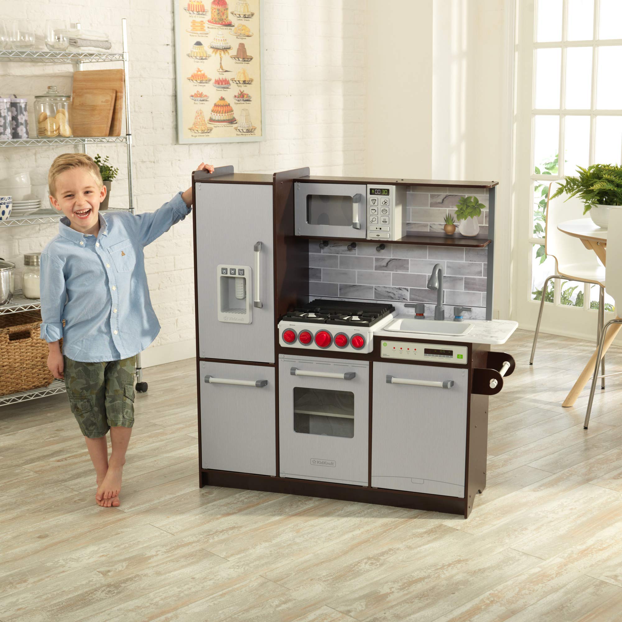 Foto 2 | Play Kitchen Kidkraft Uptown Elite Espresso Con Luces Y Sonidos - Venta Internacional.