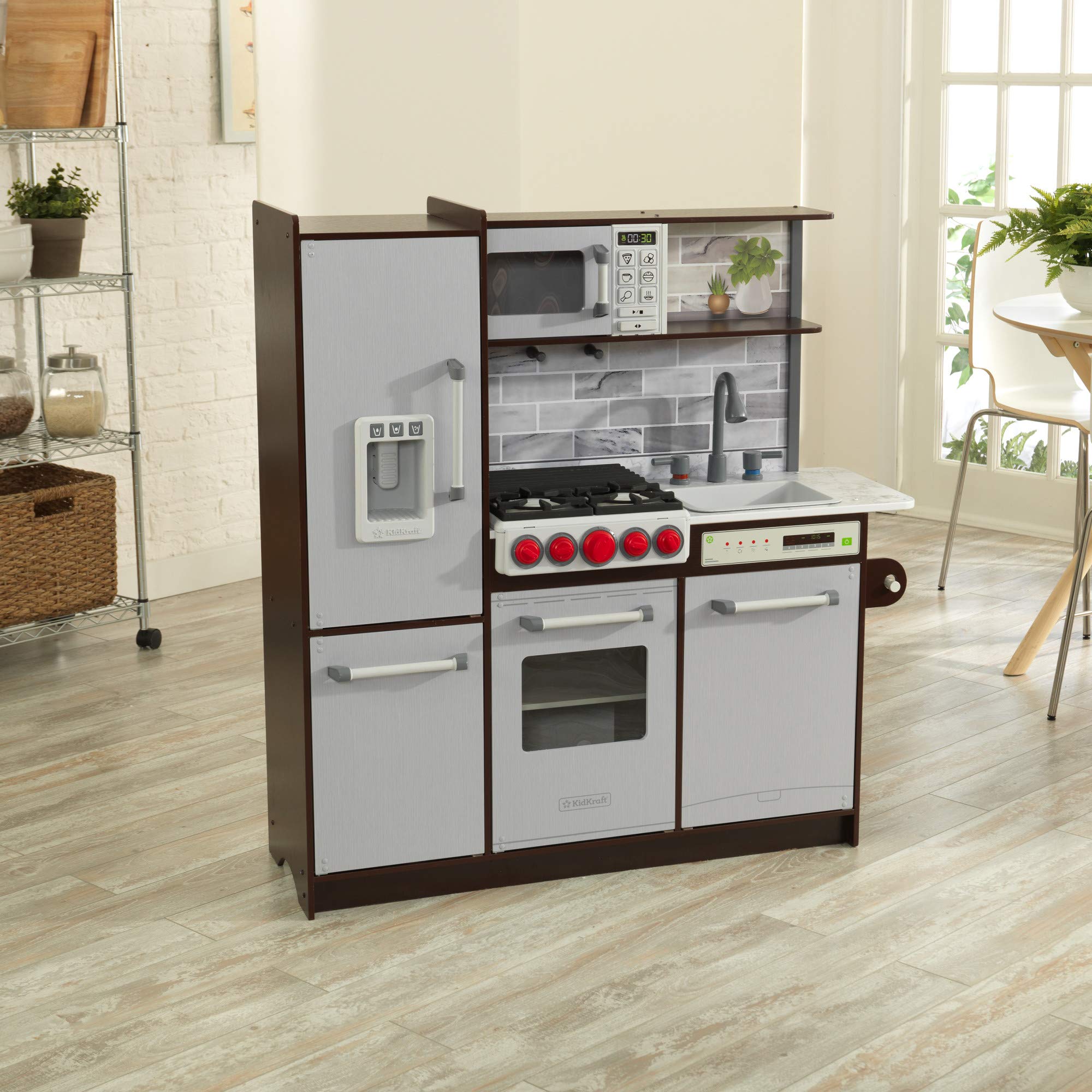 Foto 3 | Play Kitchen Kidkraft Uptown Elite Espresso Con Luces Y Sonidos - Venta Internacional.