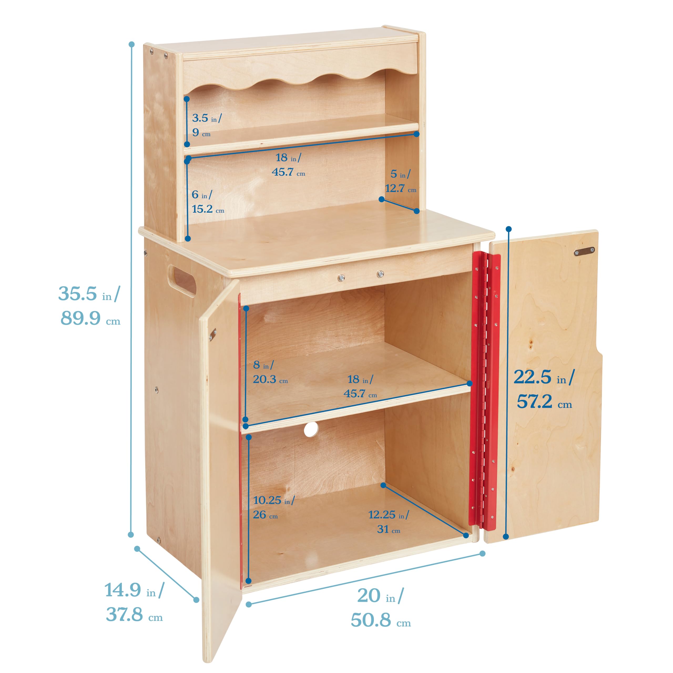 Foto 3 pulgar | Armario De Almacenamiento Play Kitchen Ecr4kids De Madera Natural - Venta Internacional.