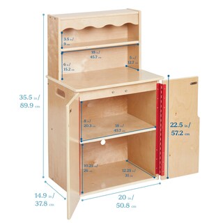Foto 2 | Armario De Almacenamiento Play Kitchen Ecr4kids De Madera Natural - Venta Internacional.