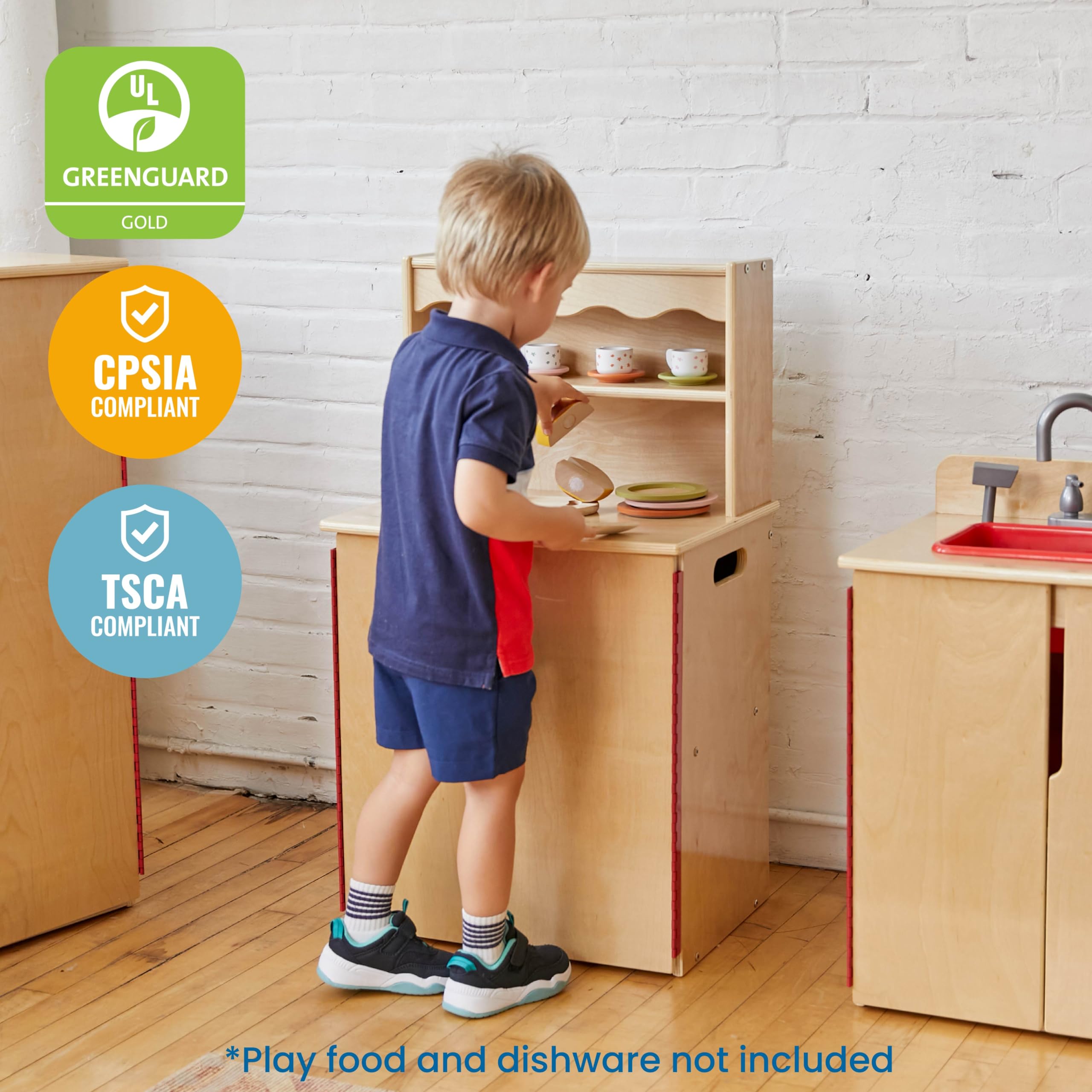 Foto 7 pulgar | Armario De Almacenamiento Play Kitchen Ecr4kids De Madera Natural - Venta Internacional.