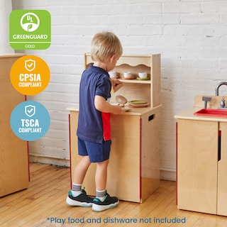 Foto 6 | Armario De Almacenamiento Play Kitchen Ecr4kids De Madera Natural - Venta Internacional.