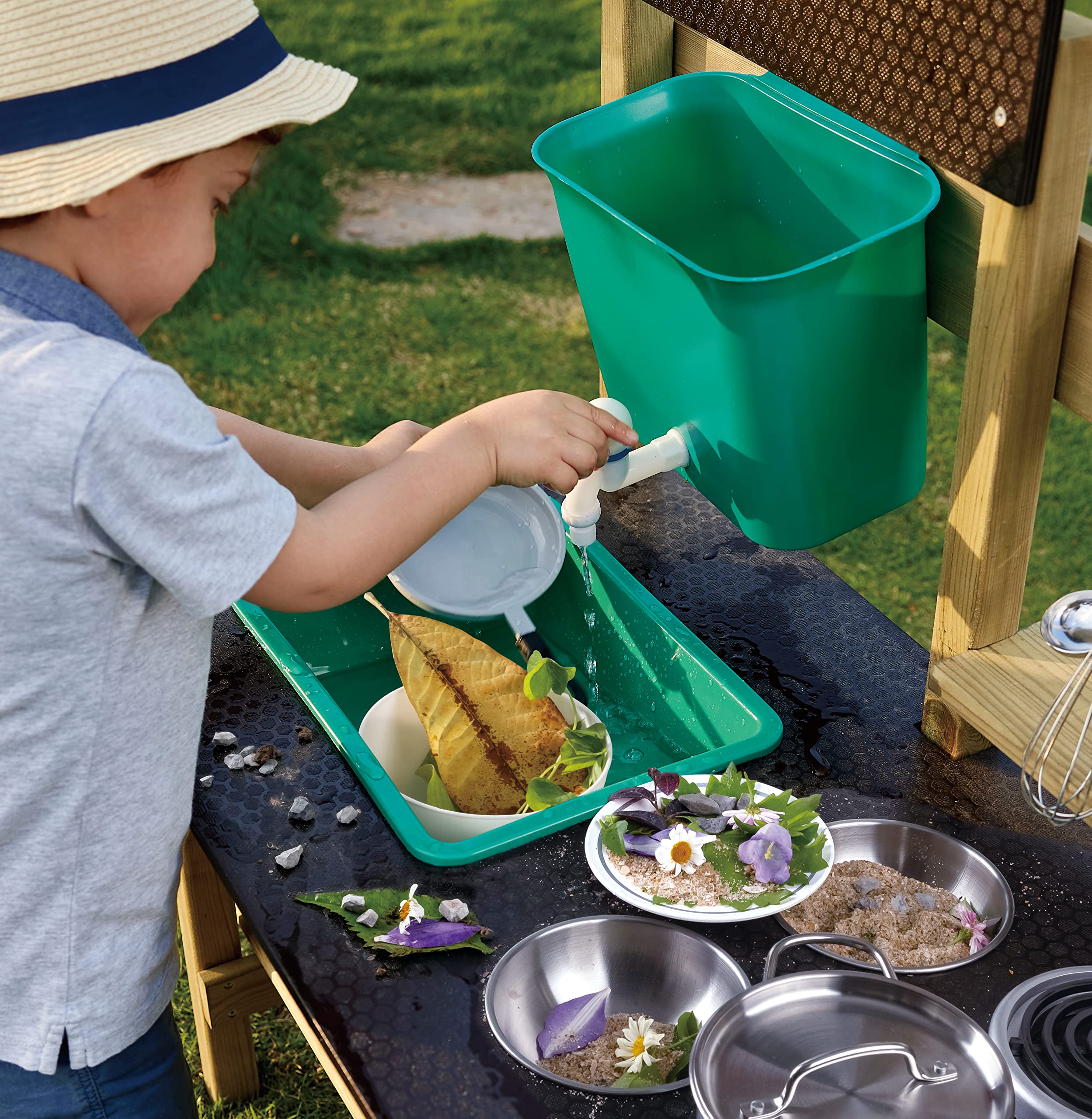 Foto 5 | Juego De Juguetes De Cocina Para Exteriores Hape Mud Kitchen Wood, 3 Años O Más - Venta Internacional.