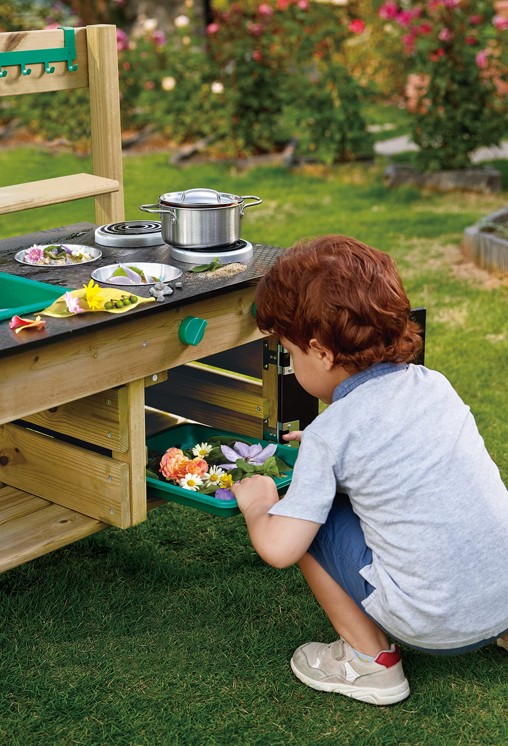 Foto 6 | Juego De Juguetes De Cocina Para Exteriores Hape Mud Kitchen Wood, 3 Años O Más - Venta Internacional.