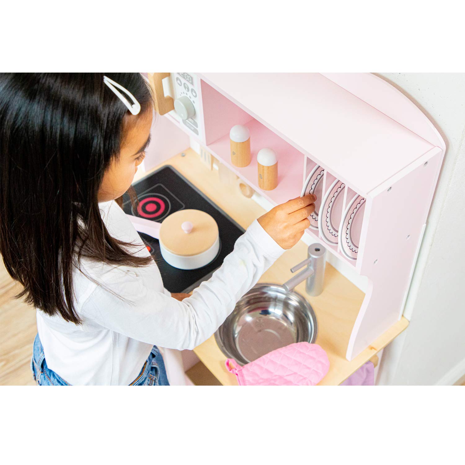 Foto 6 pulgar | Toy Kitchen, Nuevos Juguetes Clásicos De Madera Con Accesorios - Venta Internacional.