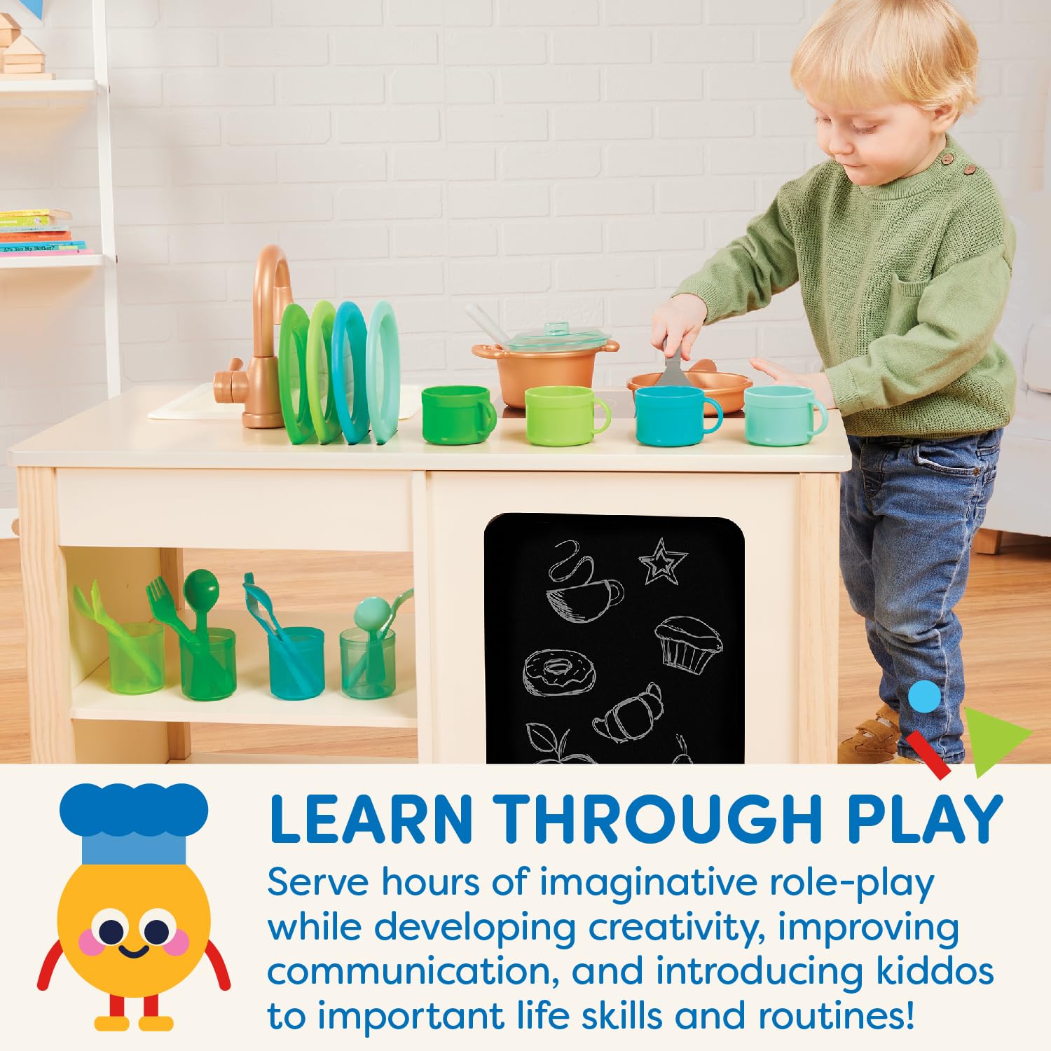 Foto 5 pulgar | Play Kitchen & Market Battat Apto Para Niños Pequeños Con 25 Acc - Venta Internacional.