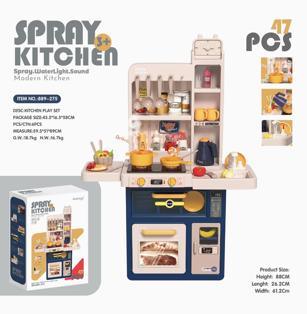 Foto 3 pulgar | Cocinita Infantil Beibegood Spray Modern Kitchen Am061 47 Pz