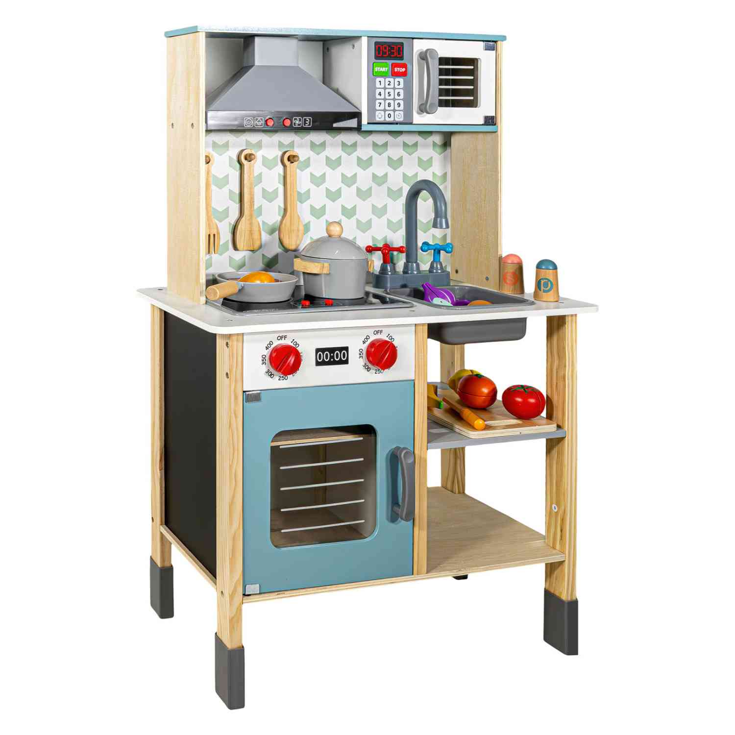Foto 3 pulgar | Cocinita Juguete Niña Madera 23pz Luz Sonido Pizarron