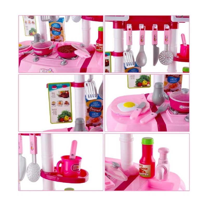 Foto 3 pulgar | Toy Kitchen Cdztar Pink Educational Con Accesorios Para Niños  - Venta Internacional.