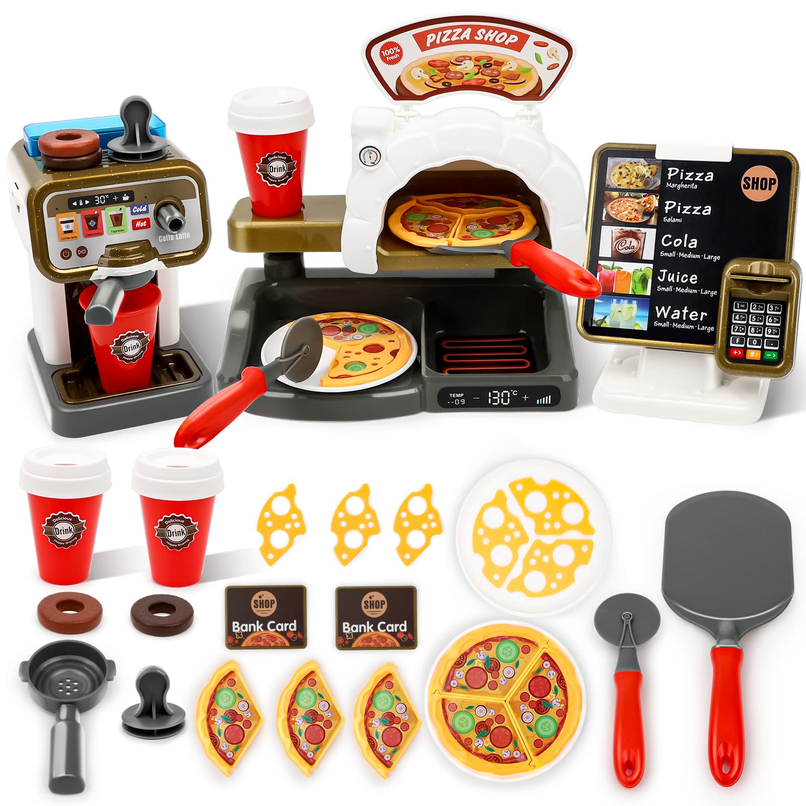 Cafetería Pretend Play Con Cafetera Y Caja Registradora 3+ - Venta Internacional.