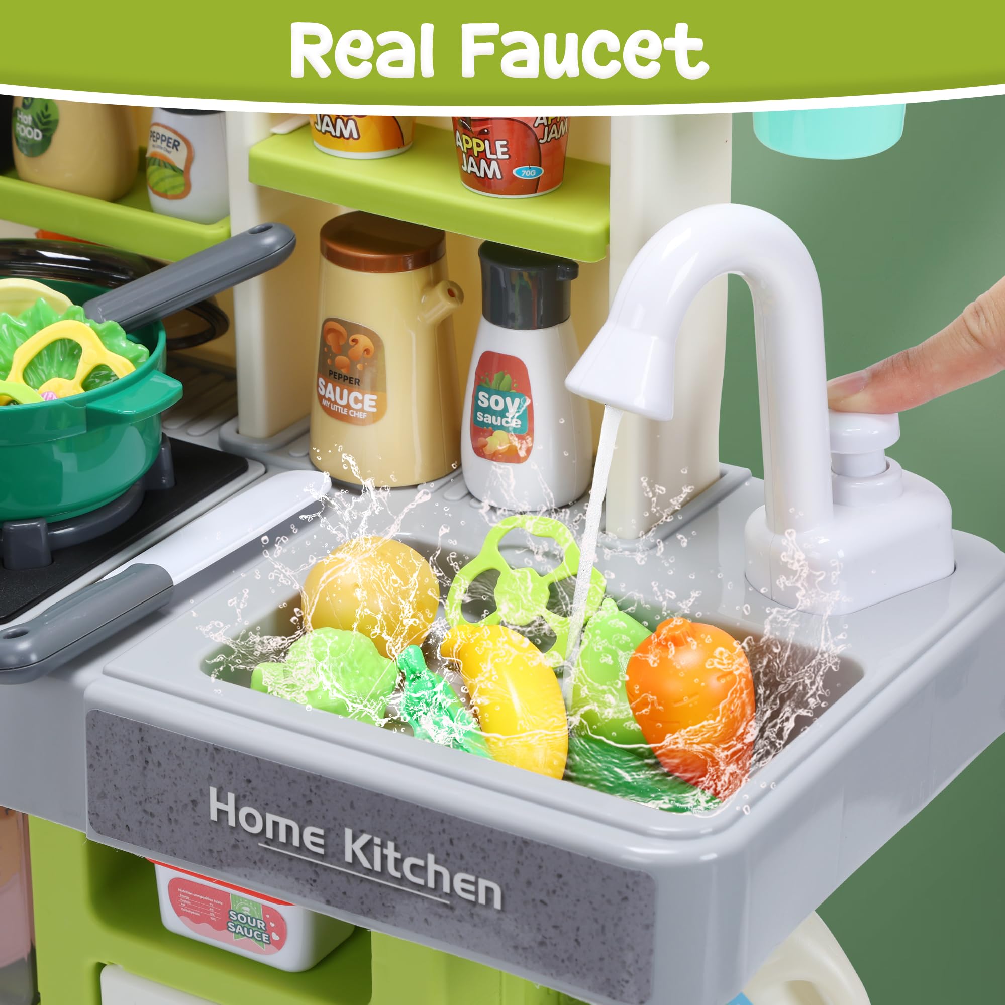 Foto 5 pulgar | Set De Cocina Holyfun Kids Con Sonidos, Luces Y Agua Verde - Venta Internacional.