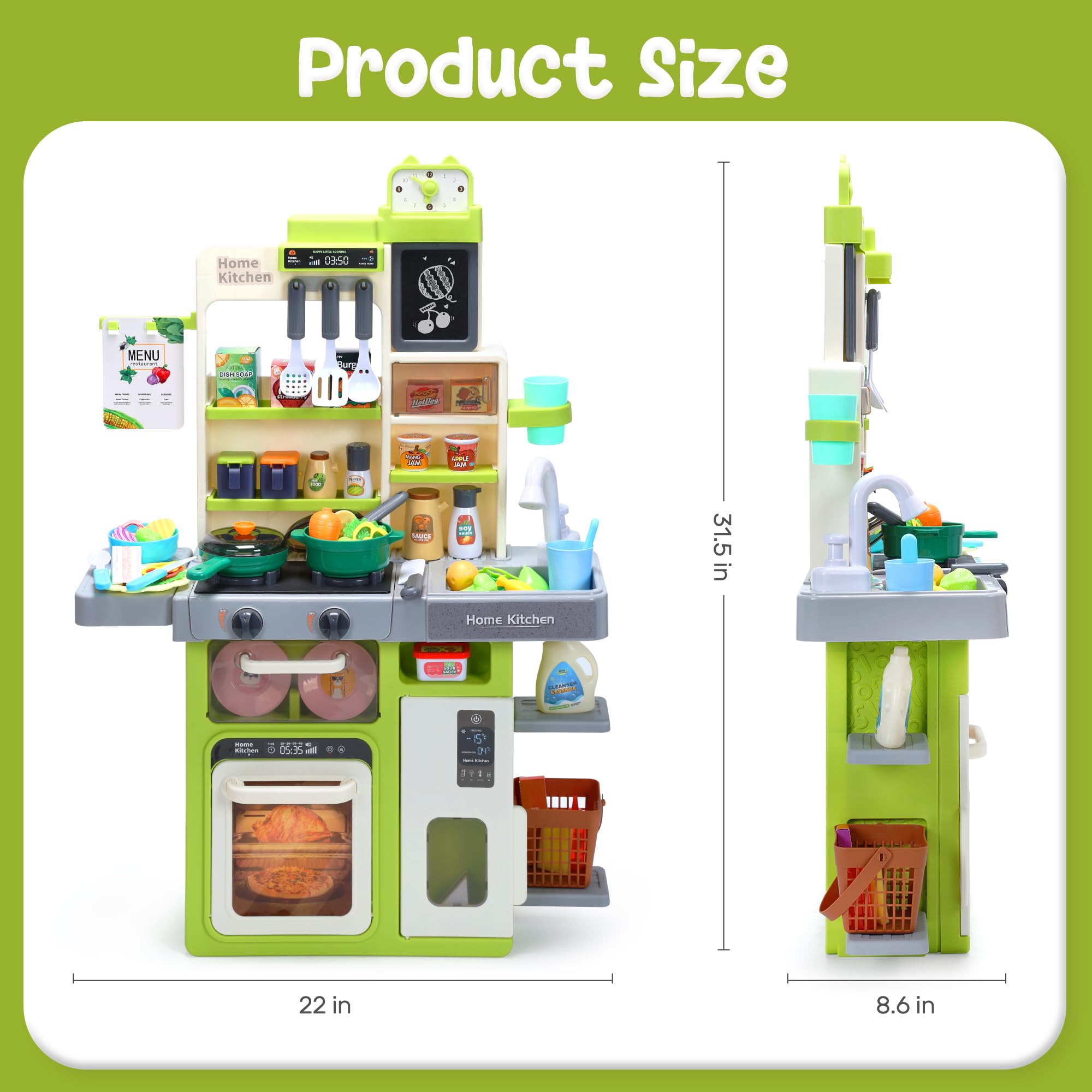 Foto 6 pulgar | Set De Cocina Holyfun Kids Con Sonidos, Luces Y Agua Verde - Venta Internacional.