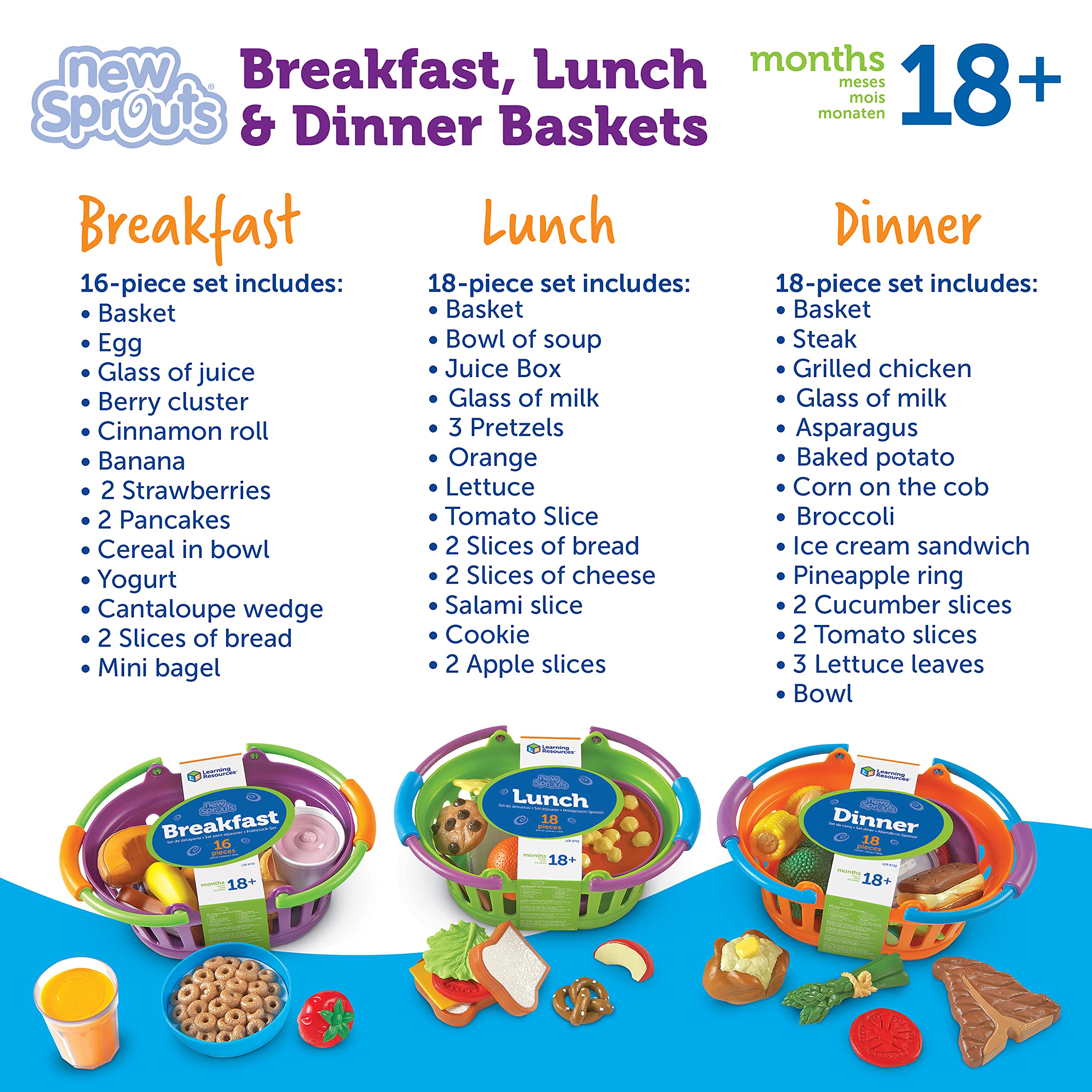 Foto 8 pulgar | Pretend Play Food Learning Resources, Paquete New Sprouts, 18 Meses O Más - Venta Internacional.