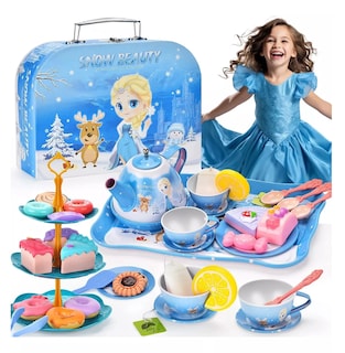 Foto 5 | Juguete De Cocina Juego De Té Para Niños Con Pastel De Juguete Azul
