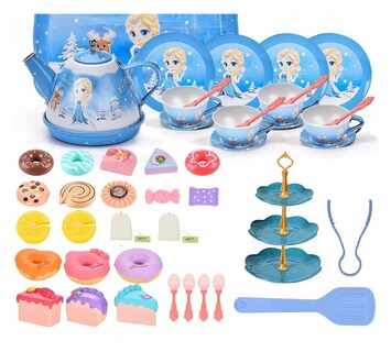 Foto 2 | Juguete De Cocina Juego De Té Para Niños Con Pastel De Juguete Azul