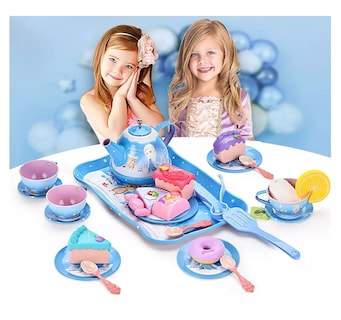 Foto 3 | Juguete De Cocina Juego De Té Para Niños Con Pastel De Juguete Azul