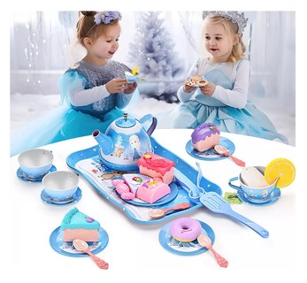 Foto 4 | Juguete De Cocina Juego De Té Para Niños Con Pastel De Juguete Azul