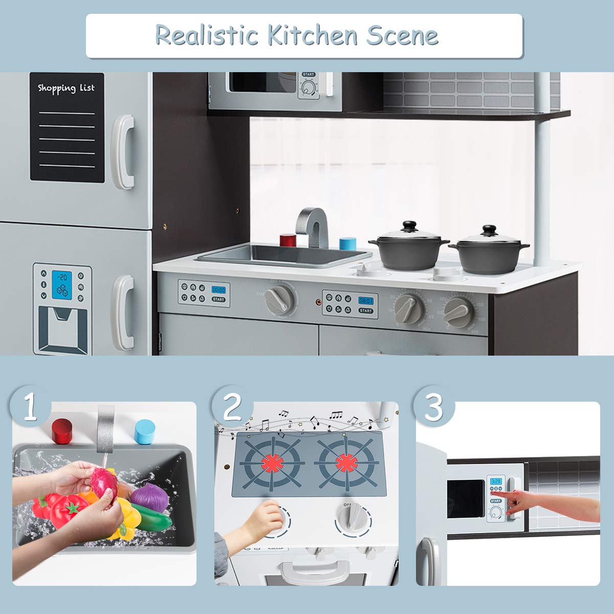 Foto 4 pulgar | Set De Juego De Cocina Costzon Kids De Madera Con Sonido Realista 3+ - Venta Internacional.