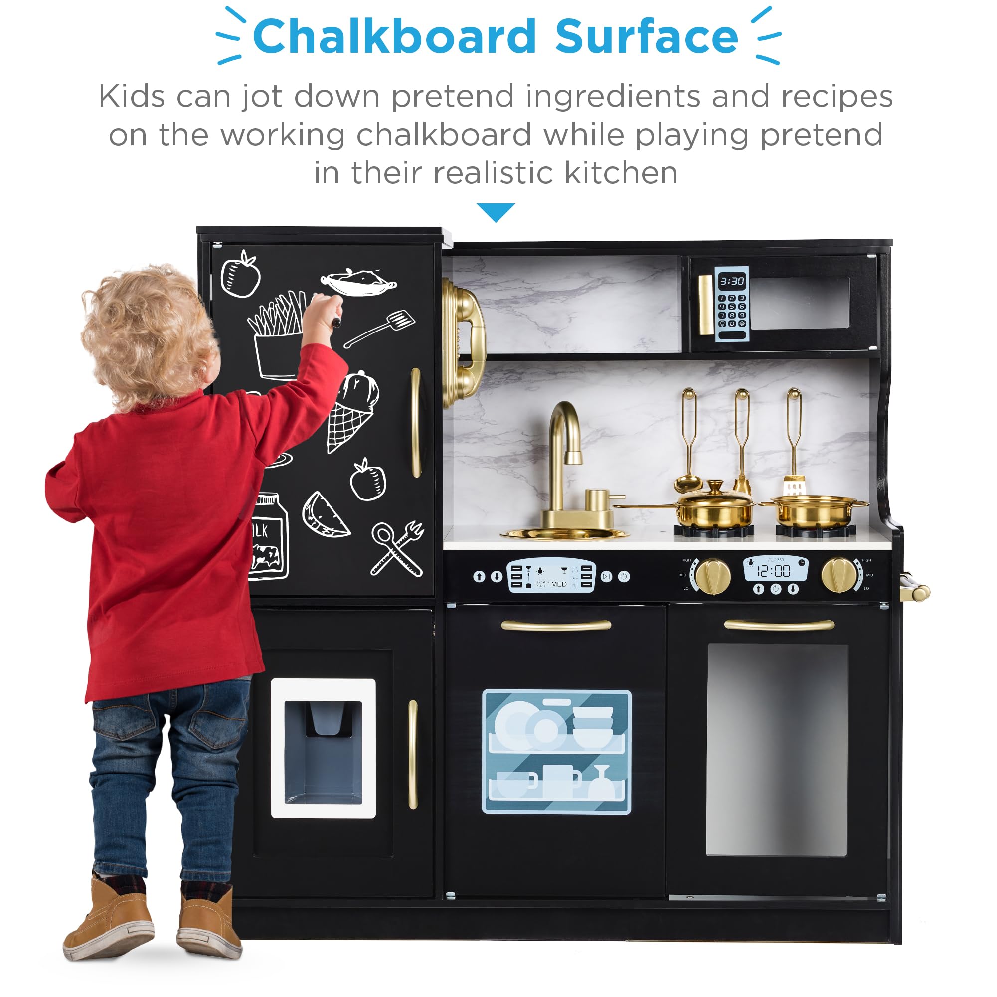 Foto 2 | Juego De Simulación De Madera Con Accesorios De Toy Kitchen Best Choice Products - Venta Internacional.