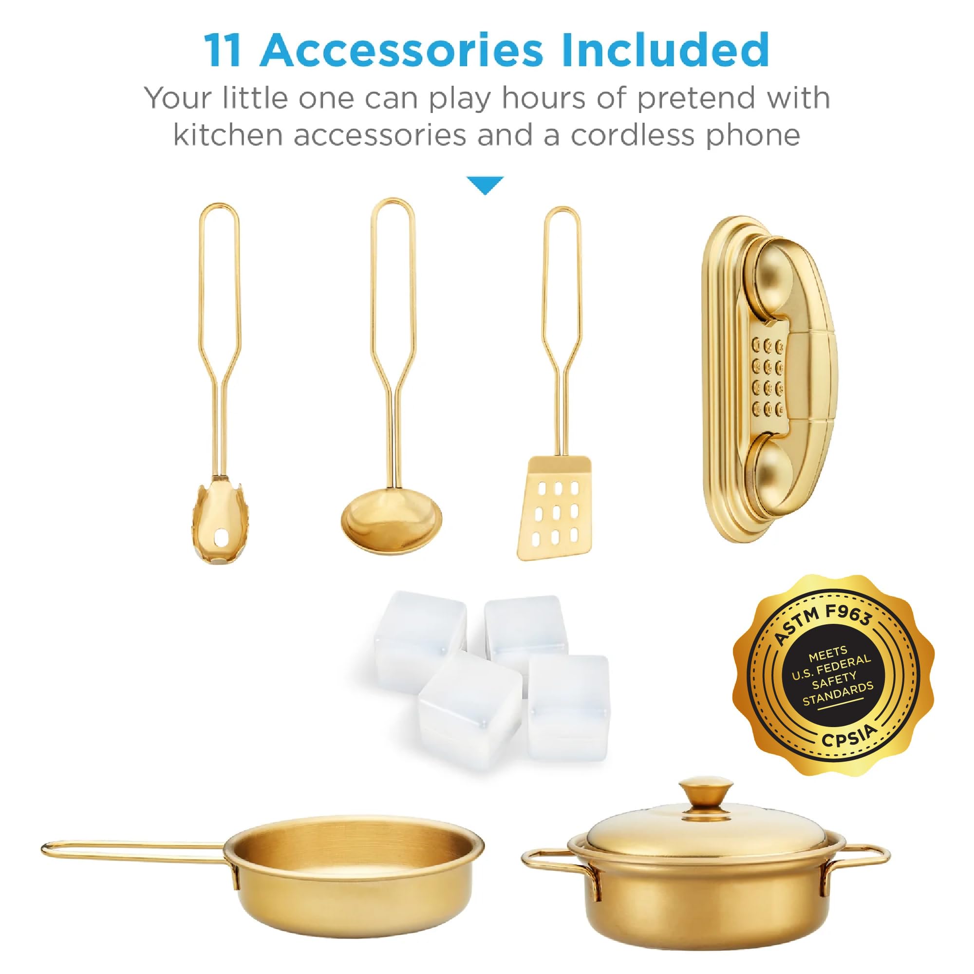 Foto 4 | Juego De Simulación De Madera Con Accesorios De Toy Kitchen Best Choice Products - Venta Internacional.