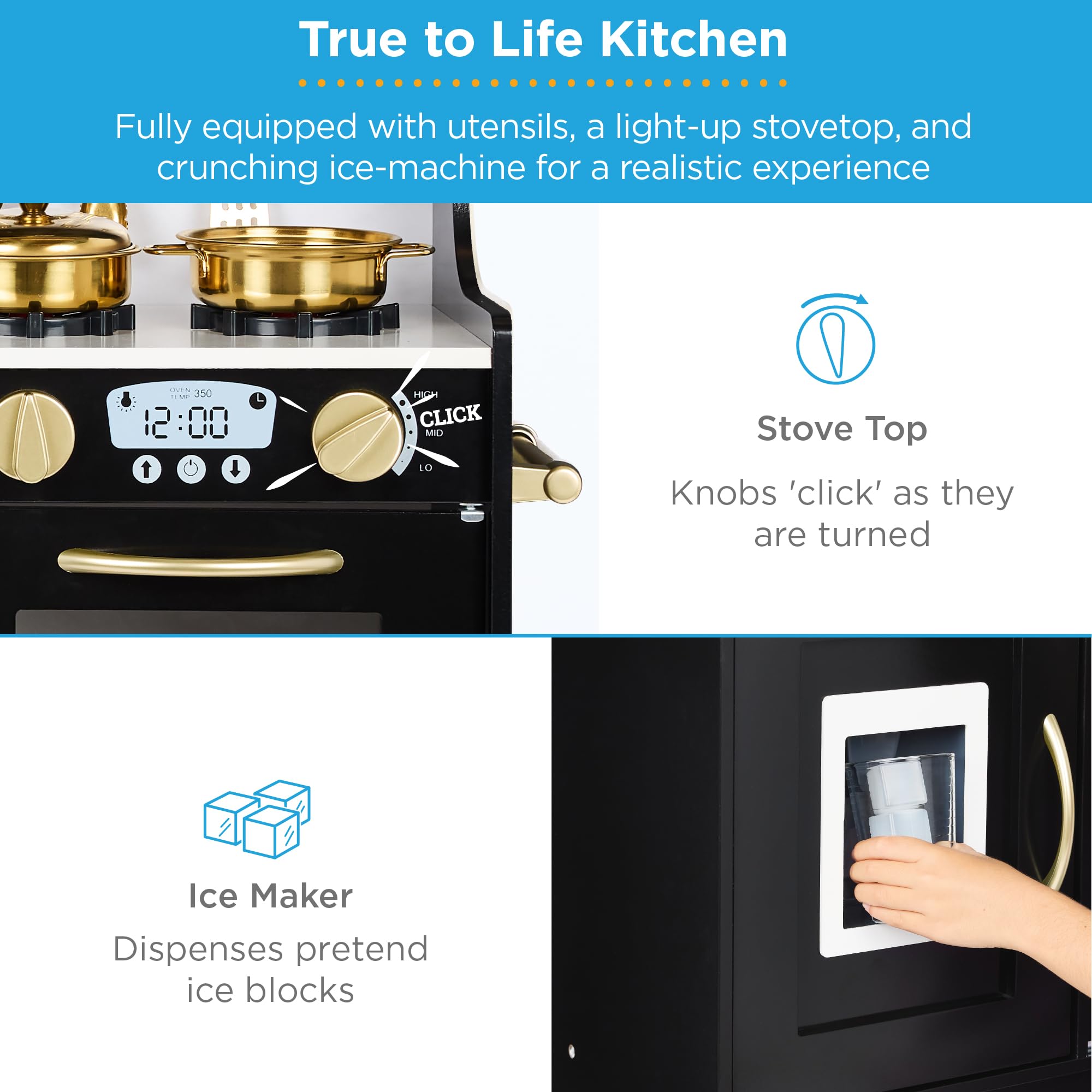 Foto 5 | Juego De Simulación De Madera Con Accesorios De Toy Kitchen Best Choice Products - Venta Internacional.