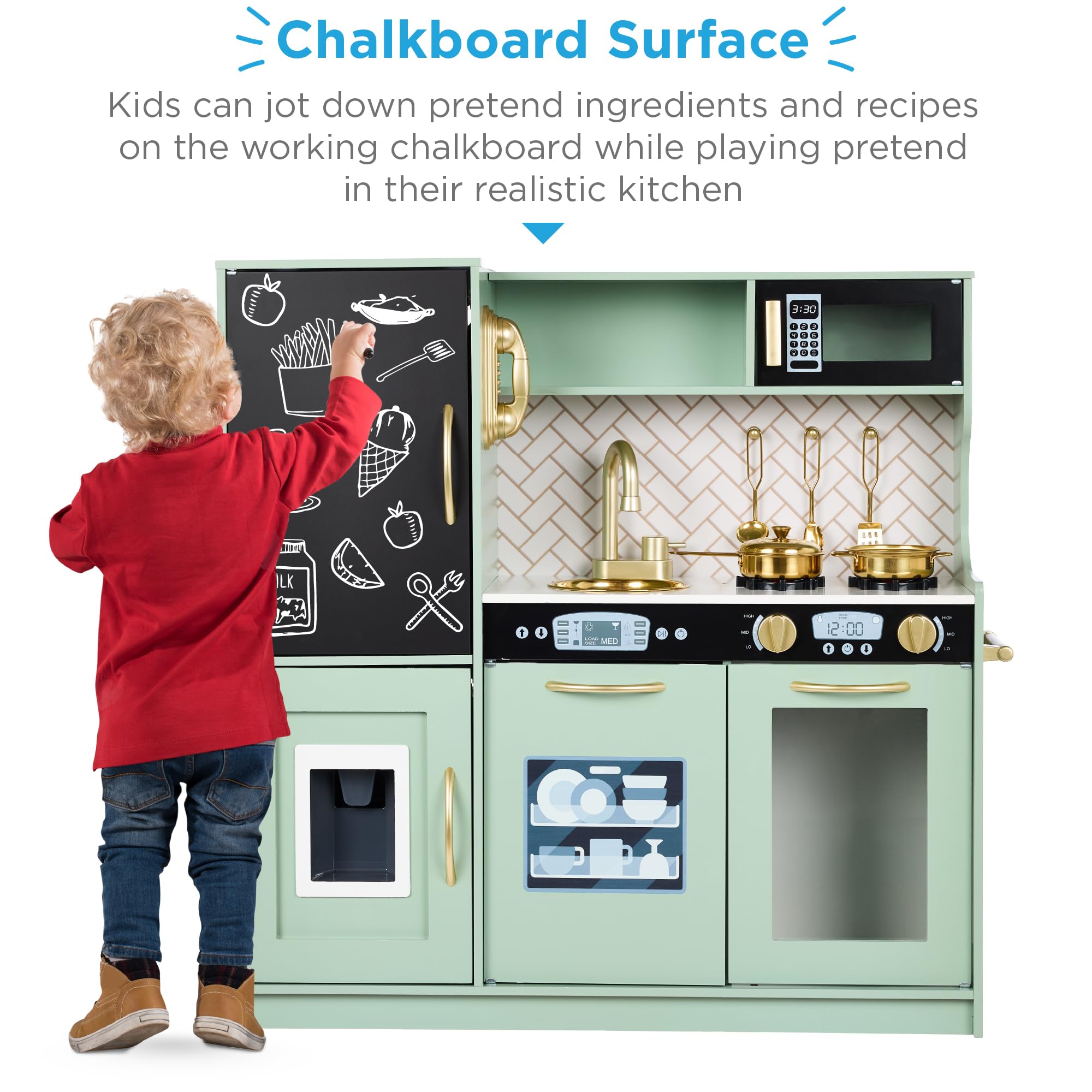 Foto 3 pulgar | Juego De Simulación De Madera Toy Kitchen Best Choice Products Con Accesorios - Venta Internacional.