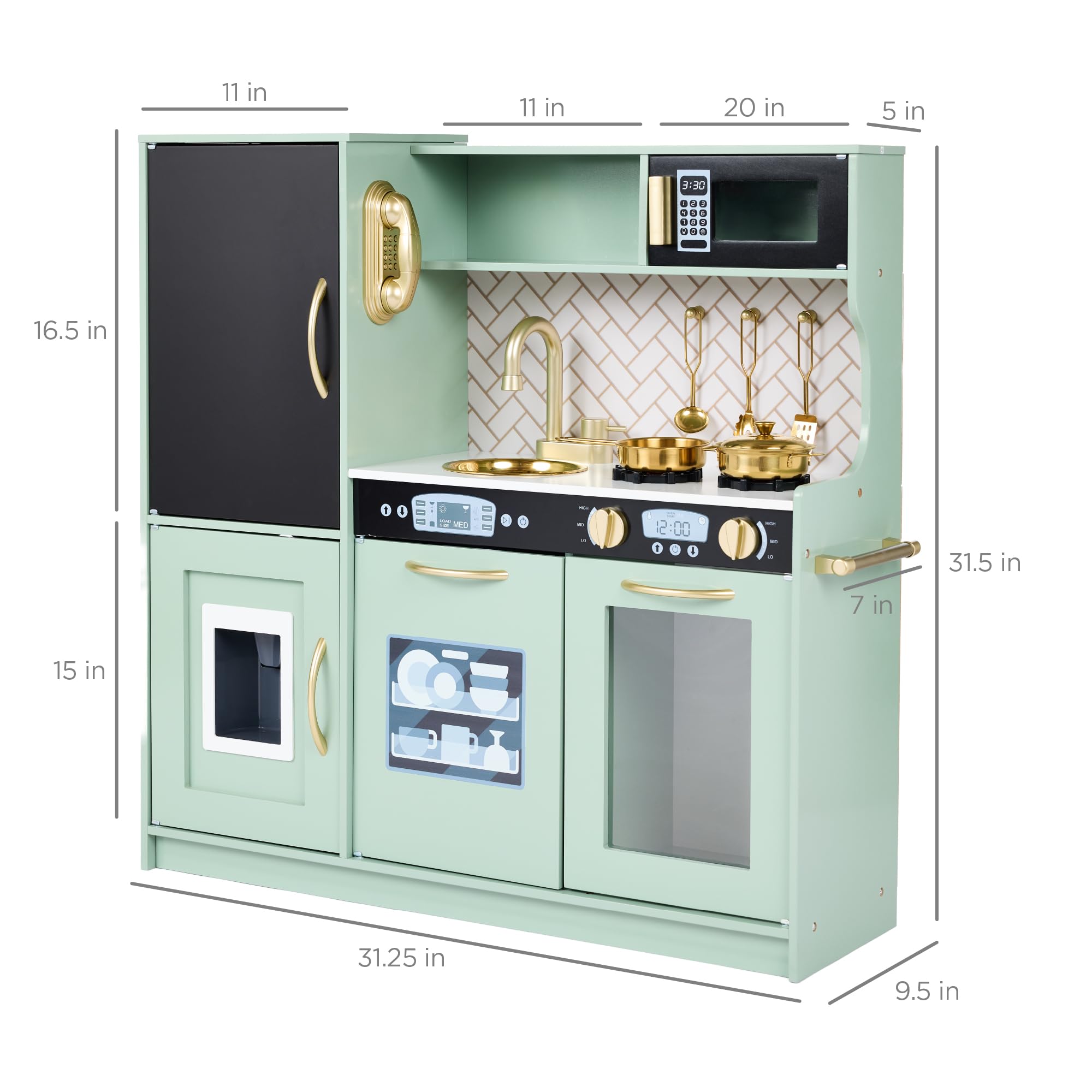 Foto 8 pulgar | Juego De Simulación De Madera Toy Kitchen Best Choice Products Con Accesorios - Venta Internacional.