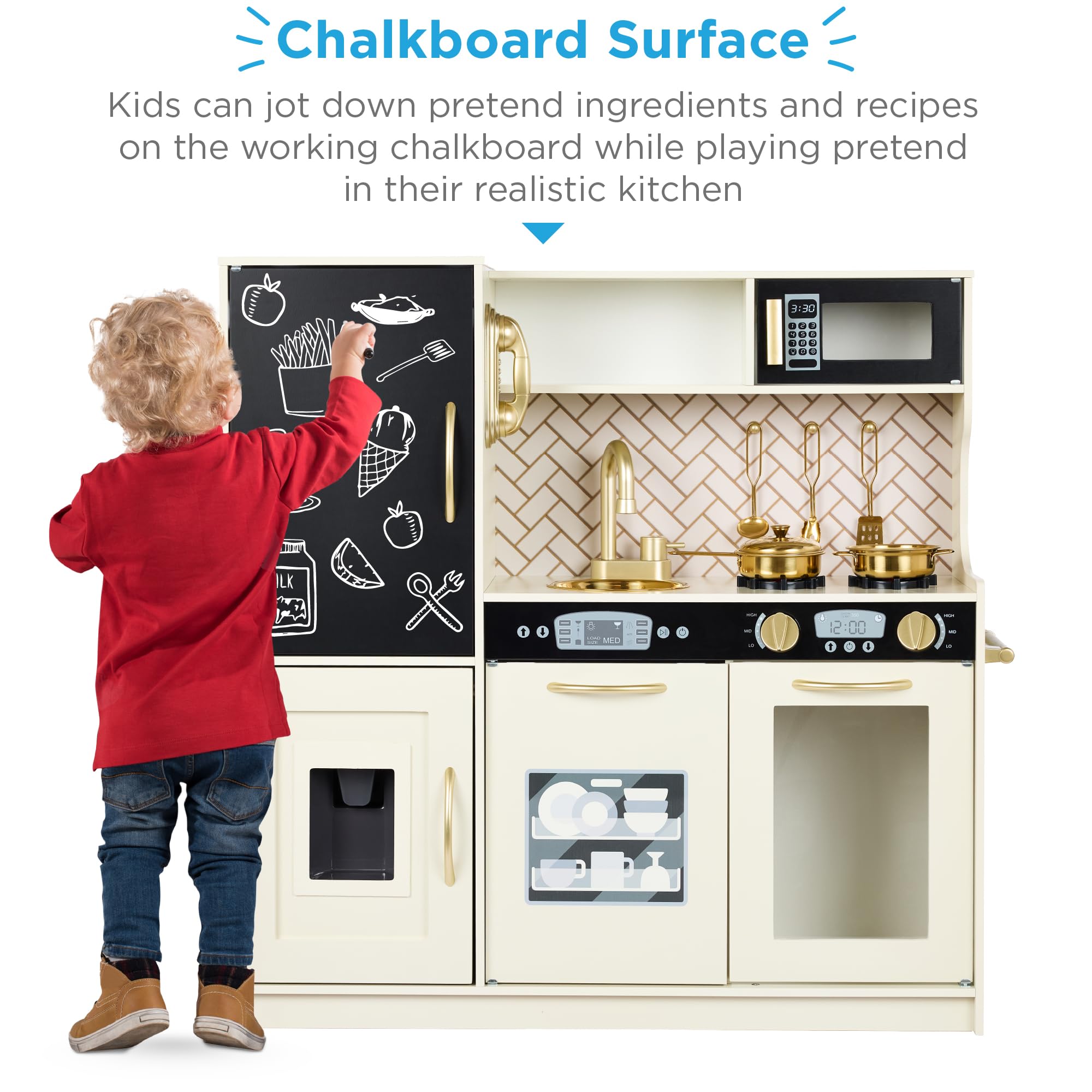 Foto 3 pulgar | Toy Kitchen Best Choice Products Pretend Play, Color Crema - Venta Internacional.