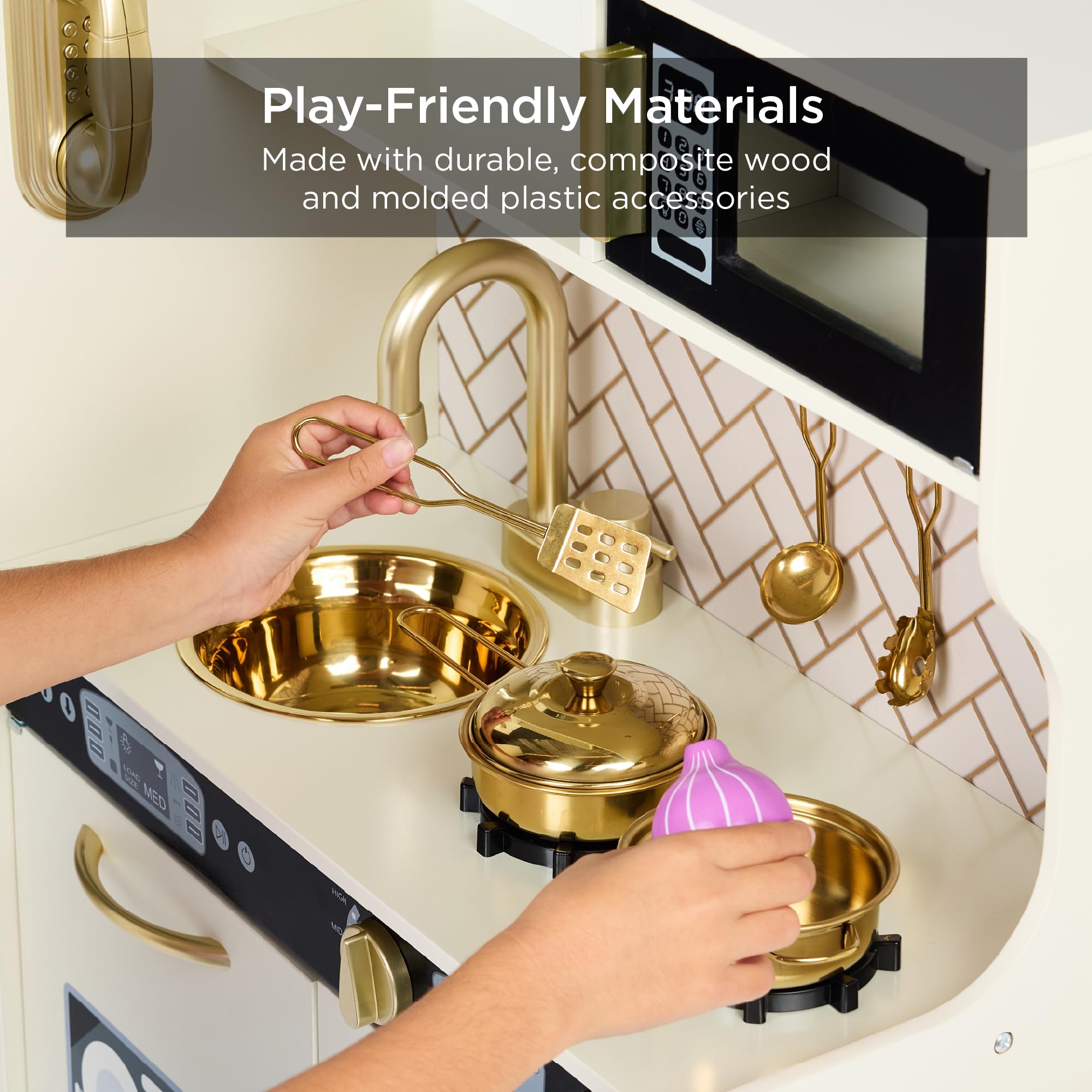 Foto 4 pulgar | Toy Kitchen Best Choice Products Pretend Play, Color Crema - Venta Internacional.