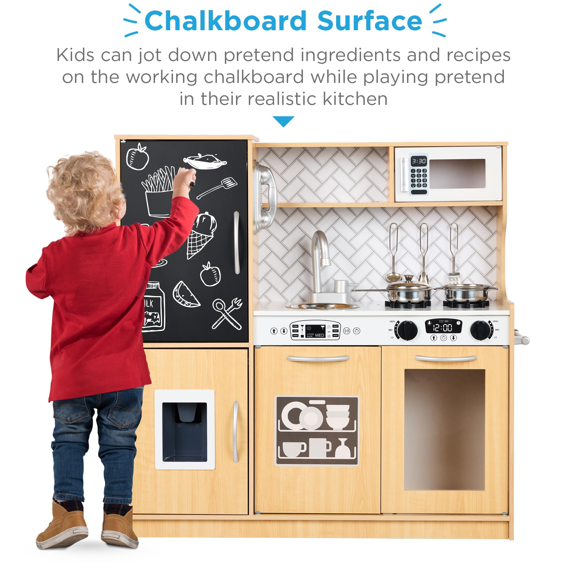 Foto 3 pulgar | Juego De Simulación De Madera Toy Kitchen Best Choice Products Con Accesorios - Venta Internacional.